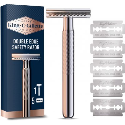 Gillette King Double Edge + 4 ks hlavic – Zbozi.Blesk.cz