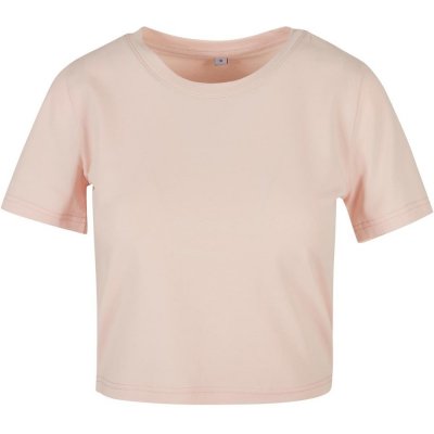 Build Your Brand Dámské crop top tričko s krátkým rukávem Růžová