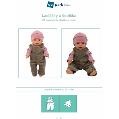 de-park Papírový střih na panenku - Lacláčky a čepička – Zboží Mobilmania