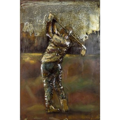 FALC Kovový obraz 3D Golfista 80 x 120 cm – Zboží Mobilmania