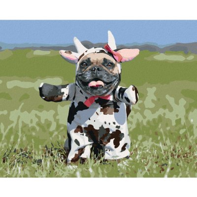 Zuty Malování podle čísel BULDOČEK PŘEVLEČENÝ ZA KRÁVU – Sleviste.cz