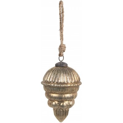 Clayre & Eef Zlatá skleněná vánoční ozdoba M Ø 10*14 cm – Hledejceny.cz