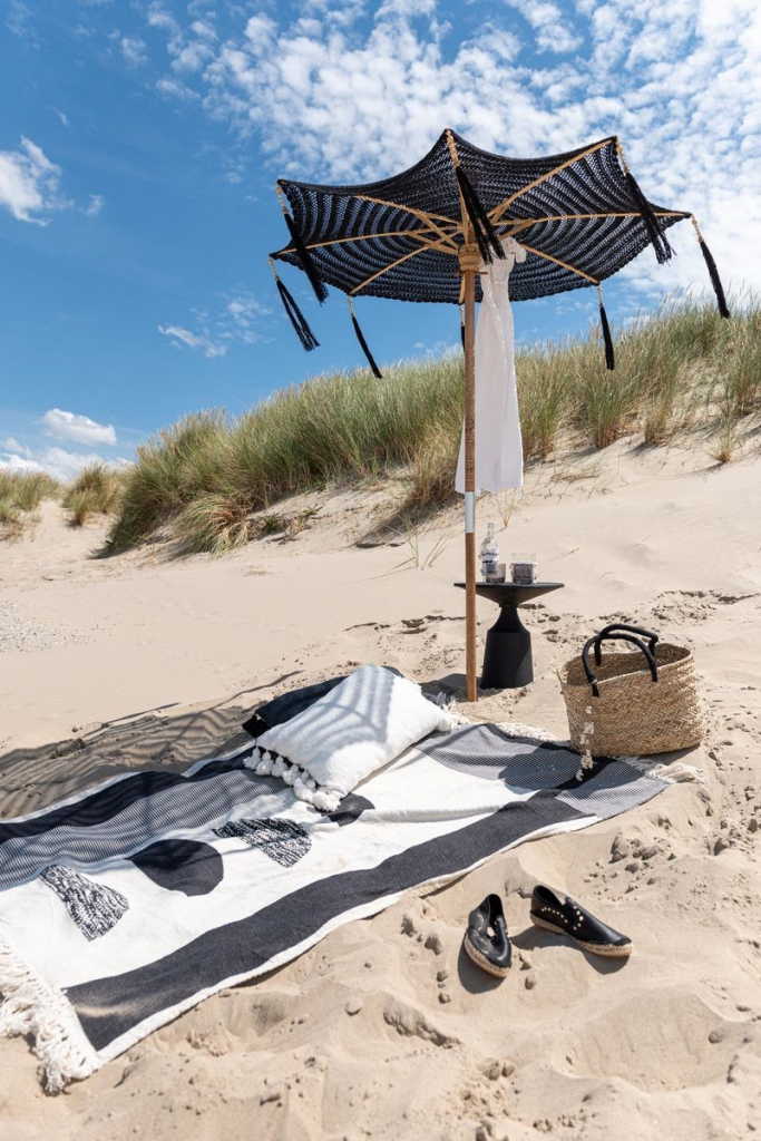 Plážová pletená taška se zdobnými mušlemi Beach Bag Shells L 41*22*26cm