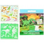 Teddies Blok se šablonami s nálepkami dinosaurus 26x29cm – Hledejceny.cz