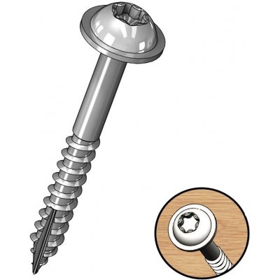 Milescraft PocketScrews – pozinkované samořezné vruty pro kapsové spoje Délka: 32 mm, závit: hrubý (coarse), Obsah balení: 100 ks – Hledejceny.cz