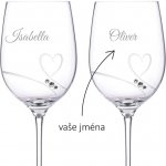 Dekorant Sklenice na víno se jmény s kamínky Swarovski Romance JMÉNA – Hledejceny.cz