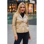 GWRenie dámské kožené sako Béžové – Zboží Dáma