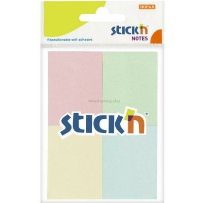 Samolepicí bloček Stick'n by HOPAX, 38 x 51 mm, 4 x 50 lístků, pastelový mix – Hledejceny.cz