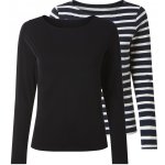 Esmara dámské triko s dlouhými rukávy 2 kusy pruhy / navy modrá – Zboží Mobilmania
