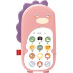 Aga4Kids Dětský telefon se zvukovými efekty MR1390 Pink dinosaurus růžový – Zboží Mobilmania