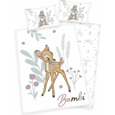 Herding povlečení Bambi Bio Gots bílé 100 x 135 , 40 x 60 cm – Zboží Mobilmania