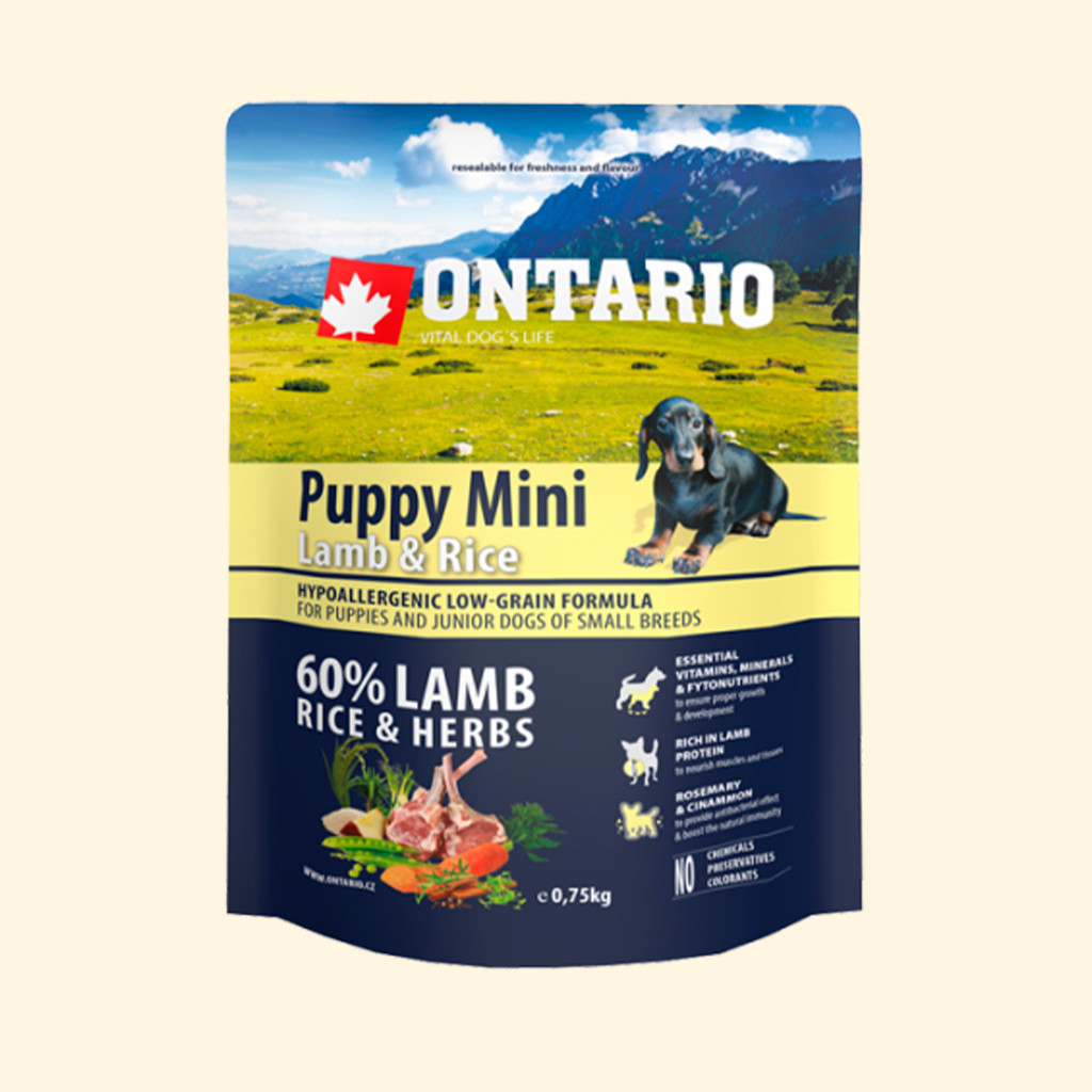 Příslušenství k Ontario Puppy Mini Lamb & Rice 0,75 kg - Heureka.cz