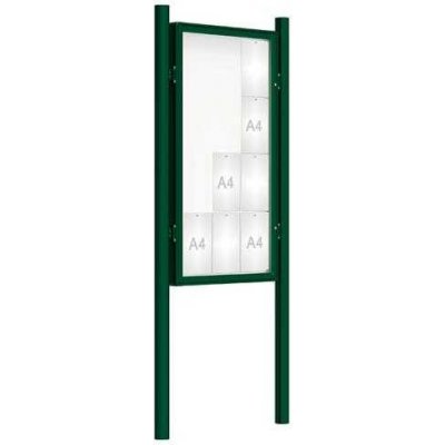 PROCITY Venkovní vitrína model 2000 12 x A4, zelená, včetně sloupků | Zboží Auto