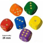 Detoe Dřevěné hrací kostky barevné 25 mm 6 ks – Zboží Živě