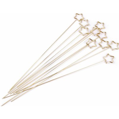 Kovový zápich / držák na foto, přání - hvězda, srdce Varianta: 2 zlatá hvězda, Balení: 10 ks – Hledejceny.cz