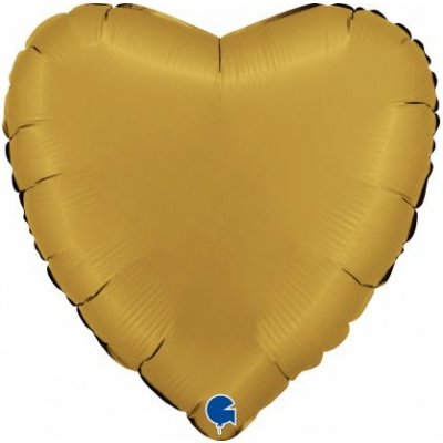 GRABO Srdce saténově zlaté 18 46cm fóliový balónek nafukovací