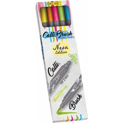 Online calli brush neon kaligrafické fixy 5 ks 19078