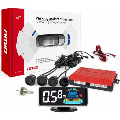 AMiO Parkovací asistent LED-GRAF 3D 4-senzorový černý | Zboží Auto