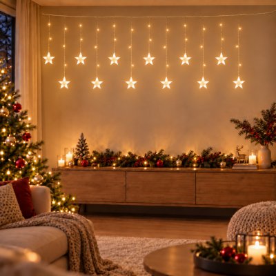 MyBestHome Vánoční světelný řetěz STARS délka 340 cm výška 60-100 cm – Hledejceny.cz