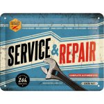 Postershop Plechová cedule: Service & Repair - 15x20 cm
