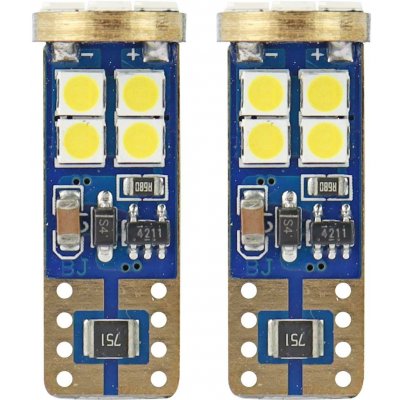 LED žárovky CANBUS 12SMD 2835 T10e W5W Bílá 12V 24V AMIO-01636 – Hledejceny.cz
