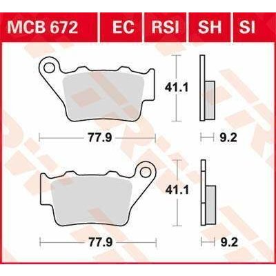 TRW MCB672SI offroad sintrované brzdové destičky na motorku