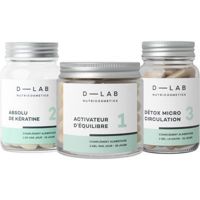 D-LAB Program při ztrátě vlasů Activator+Keratin+Detox 56+28+56 kapslí – Hledejceny.cz
