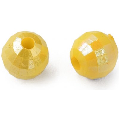 Akrylové korálky broušené - AB efekt - žluté - ∅ 6 mm - 10 ks – Zboží Mobilmania