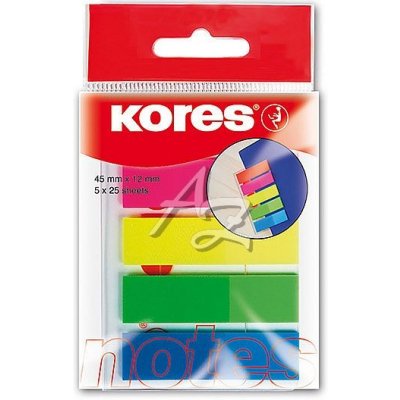 Kores samolepicí záložky 45x12mm/5x25ks Strips mix barev – Hledejceny.cz