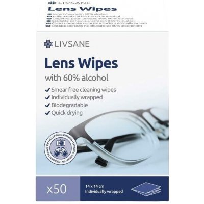 Livsane Čisticí ubrousky na brýle a čočky 50 ks – Zboží Dáma