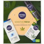 Nivea Men Sensitive Fresh balzám po holení 100 ml + sprchový gel 250 ml + deospray 150 ml dárková sada – Hledejceny.cz