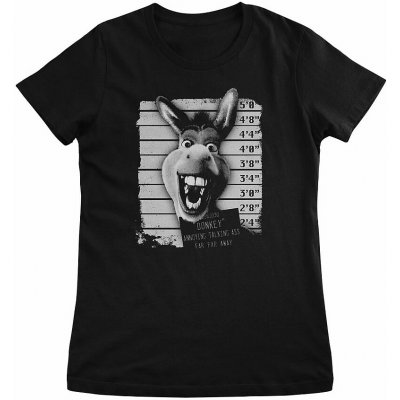 Shrek tričko, Donkey MugShot Girly Black – Zboží Dáma