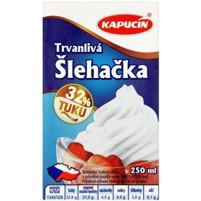 Kapucin Šlehačka trvanlivá 30% 250 ml – Hledejceny.cz