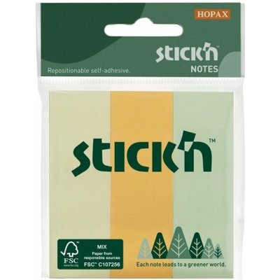 Samolepící záložky Stick'n by Hopax - 76 x 25 mm, pastelový mix, 3 x 50 lístků – Hledejceny.cz