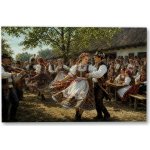 Plakát – Lidový tanec na dvoře 150 × 100 cm Bez rámu Ano Bez rámu – Hledejceny.cz