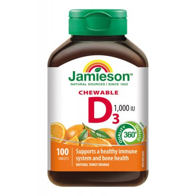 Jamieson Vitamín D3 1000IU cucací Pomeranč 100 tablet – Zboží Mobilmania