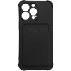 Pouzdro a kryt na mobilní telefon Apple Hurtel Card Armor Case pro iPhone 13 mini card wallet silicone armor case Air Bag black 5907769335211