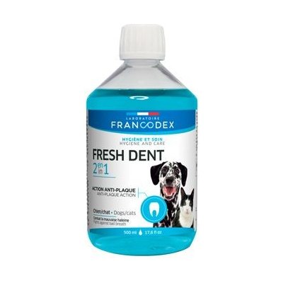 Francodex Fresh Dent 2v1 ústní voda pro psy a kočky 500 ml – Zboží Dáma
