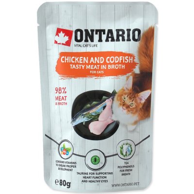 Ontario Cat Chicken and Pollock in Broth 80 g – Zboží Mobilmania