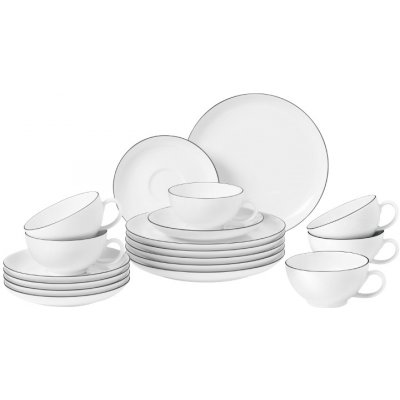 Seltmann Weiden Velká čajová sada LIDO BLACK LINE černá 18 ks – Zboží Dáma