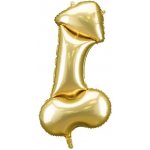 PartyDeco Balónek fóliový Penis zlatý 55 x 112 cm – Hledejceny.cz