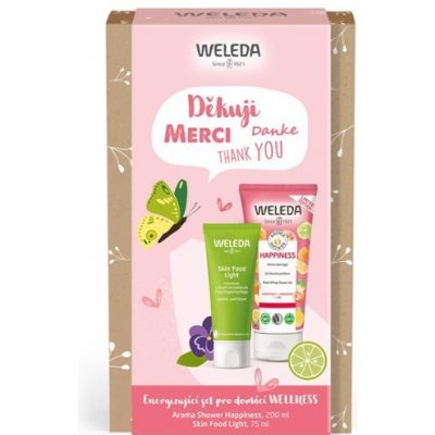 Weleda Aroma Shower Happiness dámský set sprchový gel Aroma Shower Happiness 200 ml + pleťový a tělový krém Skin Food Light Face and Body Cream 75 ml – Zboží Mobilmania