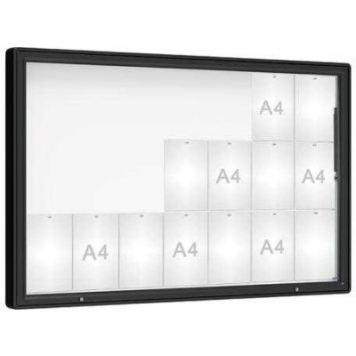 PROCITY Venkovní vitrína model 2000, 21 x A4, sklo, černá | Zboží Auto