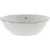 mísa a miska Bastion Collections Miska Sushi bowl ruffle white heart in black LI-BOWL-SUSHI-002B