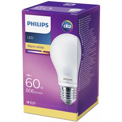 Philips LED Classic žárovka 7W 60W E27 806lm teplá bílá – Sleviste.cz