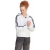 Dámská mikina adidas W 3S FT FZ S HD WHITE/BLACK-100 WHITE/BLACK