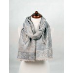 Šála z merino vlny šedobéžová s šedomodrou – Zboží Dáma