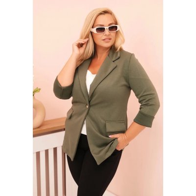 Kesi dámské sako 21454 s dlouhým rukávem a límcem Zelená – Zboží Dáma