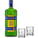 Becherovka 38% 0,7 l (dárkové balení 2 sklenice) – Zboží Dáma