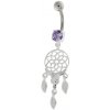 Piercing Šperky4U stříbrný piercing do pupíku lapač snů BP01029-A